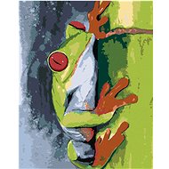 Diamondi - Frog on a Bamboo, 40x50 cm, stretched canvas on frame - Diamond Painting