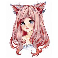 Diamondi - ANIME GIRL WITH PINK HAIR, 40x50 cm, without frame and without canvas shut off - Diamond Painting