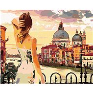 Diamondi - WOMAN IN VENICE AT SUNSET, 40x50 cm, unframed and without canvas - Diamond Painting