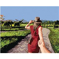Diamondi - WOMAN IN THE GARDEN, 40x50 cm, without frame and without canvas shut off - Diamond Painting