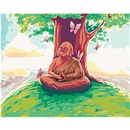 Diamondi - BUDDHA SITTING UNDER A TREE ART, 40x50 cm, stretched canvas on frame - Diamond Painting