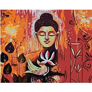 Diamondi - BUDDHA ON THE RED BACKGROUND II, 40x50 cm, without frame and without canvas switching off - Diamond Painting