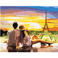 Diamondi - A YOUNG COUPLE IN PARIS AT EIFFEL'S TOWER, 40x50 cm, unframed and without canvas shut-off - Diamond Painting