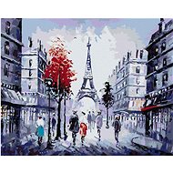 Diamondi - A VIEW OF A STREET IN PARIS AND A COLOURFUL TREE, 40x50 cm, unframed and without canvas - Diamond Painting