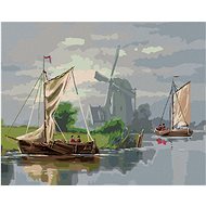 Diamondi - WINDMILL AND FLAGS, 40x50 cm, without frame and without canvas shut off - Diamond Painting