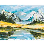 Diamondi - SHADOWED MOUNTAINS WITH A LAKE, 40x50 cm, without frame and without canvas shut off - Diamond Painting