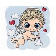 Diamondi - ADORABLE ANGEL WITH HEART, 40x50 cm, without frame and without canvas switching off - Diamond Painting