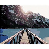 Diamondi - KLÖNTHALERSEE IN WINTER WITH A BRIDGE, 40x50 cm, off canvas on frame - Diamond Painting