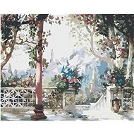 Diamondi - TERRACE WITH FLOWERS, 40x50 cm, off canvas on frame - Diamond Painting