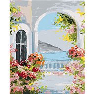 Diamondi - SUMMER HOUSE BY THE SEA, 40x50 cm, stretched canvas on frame - Diamond Painting