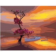 Diamondi - BOARD WITH A HIGH FLOWERING TREE, 40x50 cm, without frame and without shutting off the ca - Diamond Painting
