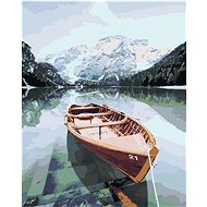 Diamondi - WOODEN BOARD ON ALPINE LAKE, 40x50 cm, without frame and without canvas - Diamond Painting