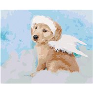 Diamondi - DOG ANGEL ON A COVER, 40x50 cm, without frame and without canvas shut off - Diamond Painting