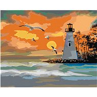 Diamondi - SUNSET AND MAJAK, 40x50 cm, stretched canvas on frame - Diamond Painting