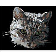Diamondi - GREY CAT PORTRAIT, 40x50 cm, without frame and without canvas shut off - Diamond Painting