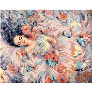 Diamondi - WOMAN CIRCULATED BY ROSES, 40x50 cm, without frame and without canvas shut off - Diamond Painting