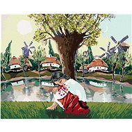 Diamondi - GIRL AT THE LAKE, 40x50 cm, without frame and without canvas shut off - Diamond Painting