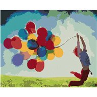 Diamondi - CHILD AND COLOURFUL BALLOONS, 40x50 cm, without frame and without canvas shut off - Diamond Painting