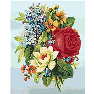 Diamondi - COLLAGE OF FLOWERS, 40x50 cm, stretched canvas on frame - Diamond Painting