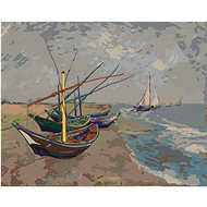 Diamondi - FISHING BOAT ON THE BEACH IN SAINTES-MARIES (VINCENT VAN GOGH), 40x50 cm, unframed and un - Diamond Painting