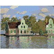 Diamondi - HOUSE ON THE ZAAN RIVER IN ZAANDAM (CLAUDE MONET), 40x50 cm, stretched canvas on frame - Diamond Painting