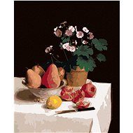Diamondi - BACKGROUND, PRIMULE, PEARLS AND GRANATES (HENRI FANTIN-LATOUR), 40x50 cm, off canvas - Diamond Painting