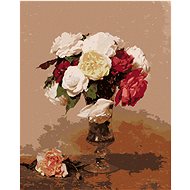 Diamondi - VASE WITH ROSES (HENRI FANTIN-LATOUR), 40x50 cm, without frame and without canvas - Diamond Painting