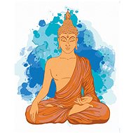 Diamondi - MEDITATING ORANGE BUDDHA, 40x50 cm, without frame and without canvas shut off - Diamond Painting