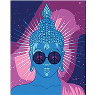 Diamondi - BLUE BUDDHA WITH SPIRIT BIRLS, 40x50 cm, without frame and without canvas shut off - Diamond Painting