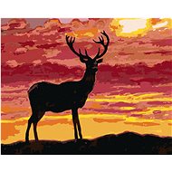 Diamondi - JELEN AND SUNSET, 40x50 cm, without frame and without canvas shut off - Diamond Painting