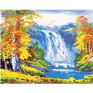 Diamondi - WATERFALL IN THE WINTER FOREST, 40x50 cm, off canvas on frame - Diamond Painting