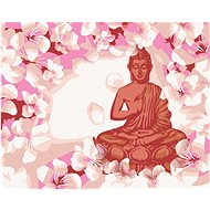Diamondi - Diamond painting - RED BUDDHA WITH FLOWERS, 40x50 cm, without frame and without canvas sh - Diamond Painting