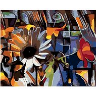 Diamondi - FLOWERS IN CUBIST STYLE, 40x50 cm, off canvas on frame - Diamond Painting