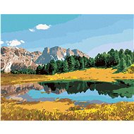 Diamondi - FOREST, MOUNTAINS AND LAKE, 40x50 cm, without frame and without canvas shut off - Diamond Painting