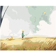Diamondi - LITTLE PRINCE ON THE PLAN, 40x50 cm, stretched canvas on frame - Diamond Painting