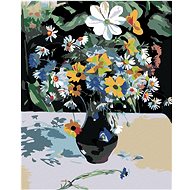 Diamondi - LUCKY FLOWERS IN BLACK VASE, 40x50 cm, off canvas on frame - Diamond Painting