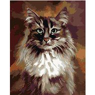 Diamondi - CAT ON THE BACKGROUND, 40x50 cm, without frame and without canvas switching off - Diamond Painting