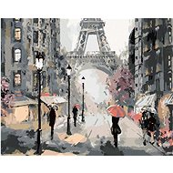 Diamondi - PARIS AND PEOPLE WITH PINK DECORATIONS, 40x50 cm, off canvas on frame - Diamond Painting