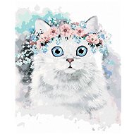 Diamondi - CAT AND FLOWER CROWN II, 40x50 cm, without frame and without canvas shut off - Diamond Painting