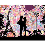 Diamondi - LOVERS AND THE ABSTRACT EIFFEL'S TOWER, 40x50 cm, off canvas on frame - Diamond Painting