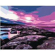 Diamondi - SUNSET OVER STONES, 40x50 cm, without frame and without canvas shut off - Diamond Painting