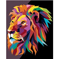 Diamondi - COLOUR LION MODERN STYLE, 40x50 cm, without frame and without canvas shut off - Diamond Painting