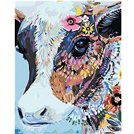 Diamondi - FLOWER COW, 40x50 cm, stretched canvas on frame - Diamond Painting