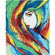 Diamondi - WOMAN AND COLOUR ABSTRACT, 40x50 cm, stretched canvas on frame - Diamond Painting