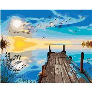 Diamondi - MORNING ON THE LAKE PIER, 40x50 cm, without frame and without canvas shut off - Diamond Painting