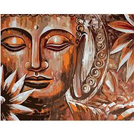 Diamondi - BRONZE BUDDHA AND FLOWERS, 40x50 cm, without frame and without canvas shut off - Diamond Painting