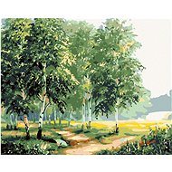 Diamondi - Birches by the Road II, 40x50 cm, stretched canvas on frame - Diamond Painting