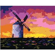Diamondi - OLD WINDmill in a field of flowers, 40x50 cm, stretched canvas on frame - Diamond Painting