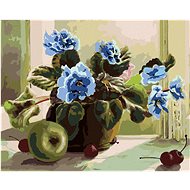 Diamondi - BLUE FLOWERS AND FRUIT, 40x50 cm, off canvas on frame - Diamond Painting