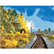 Diamondi - SUMMER LANDSCAPE WITH RAILROADS, 40x50 cm, off canvas on frame - Diamond Painting
